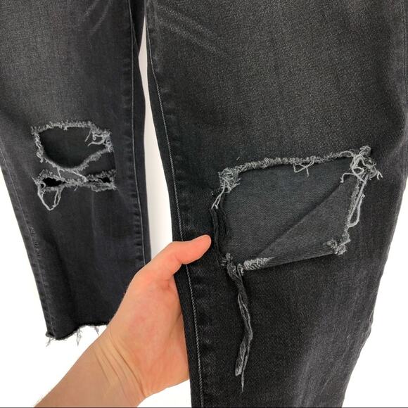 ETICA Tyler Boy Straight Ankle Raw Hem Washed Black 27 - Picture 4 of 9